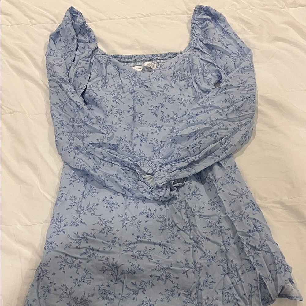 Altar'd State Blue Floral Long Sleeve Dress